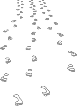 Zeichnung von Fußabdrücken