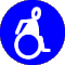 Icon: Frau im Rollstuhl
